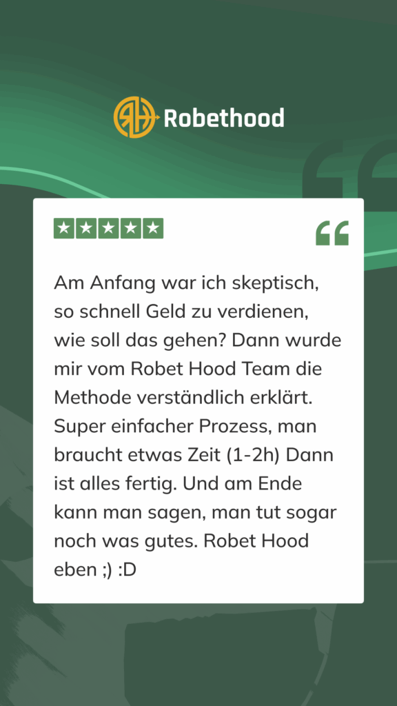 Robethood Empfehlung Geld verdienen mit Wetten
